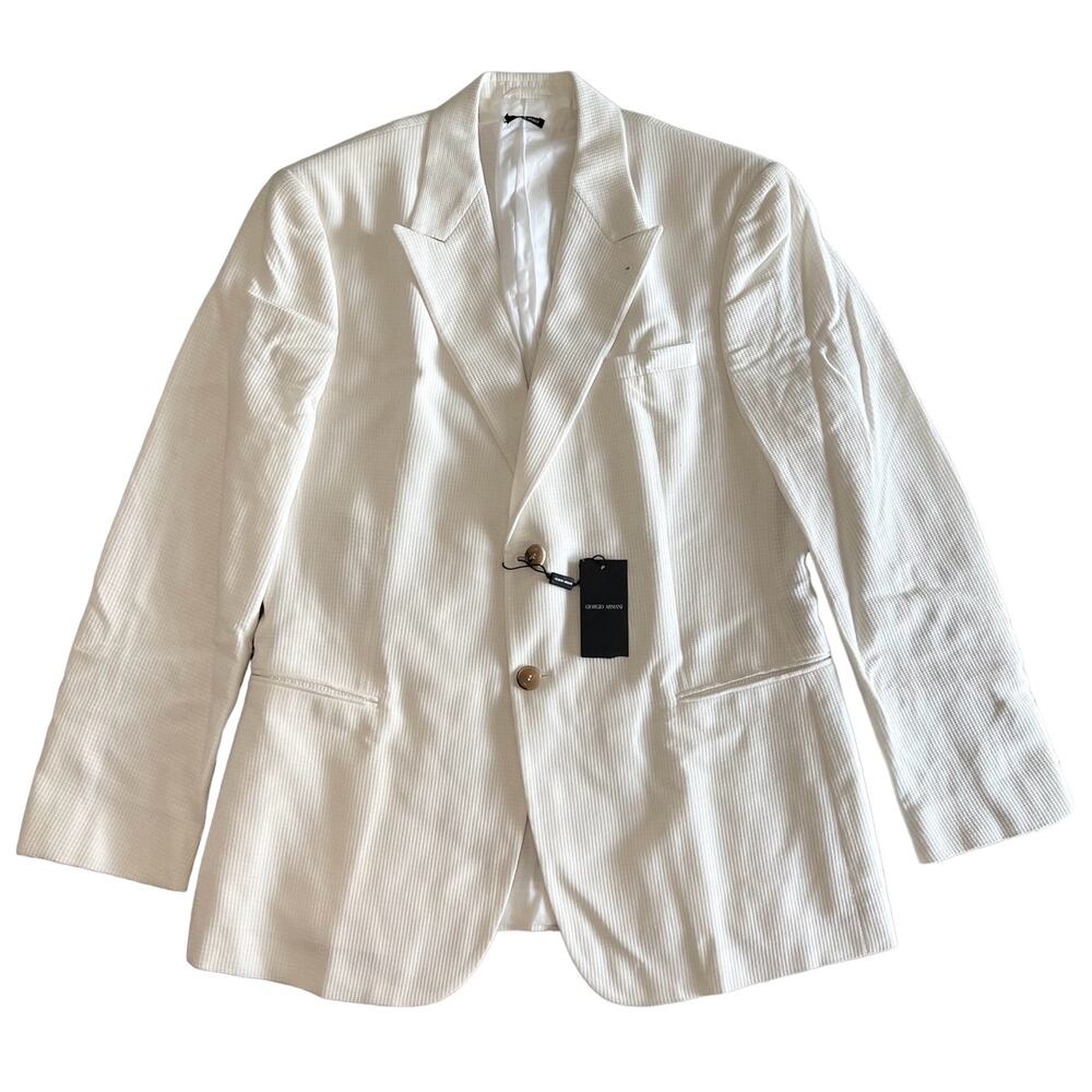 Giorgio Armani Blazer Mens Size 54 White Cream AUTHENTIC NEW TAGS Button